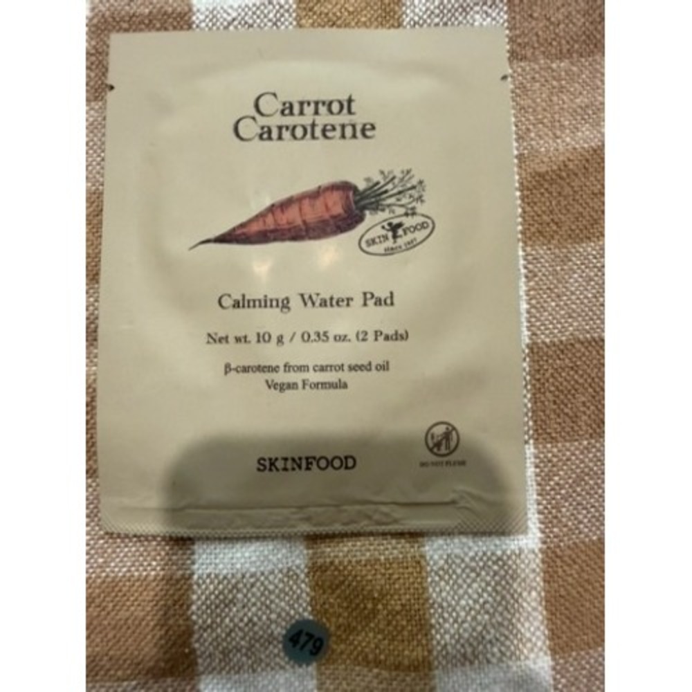 SKINFOOD Carrot Carotene Calming Water Pad 2 Pads Vegan Skincare Travel Sample